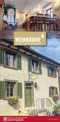 Titelbild des Flyer der Weinkrone. Foto des Museums von aussen.